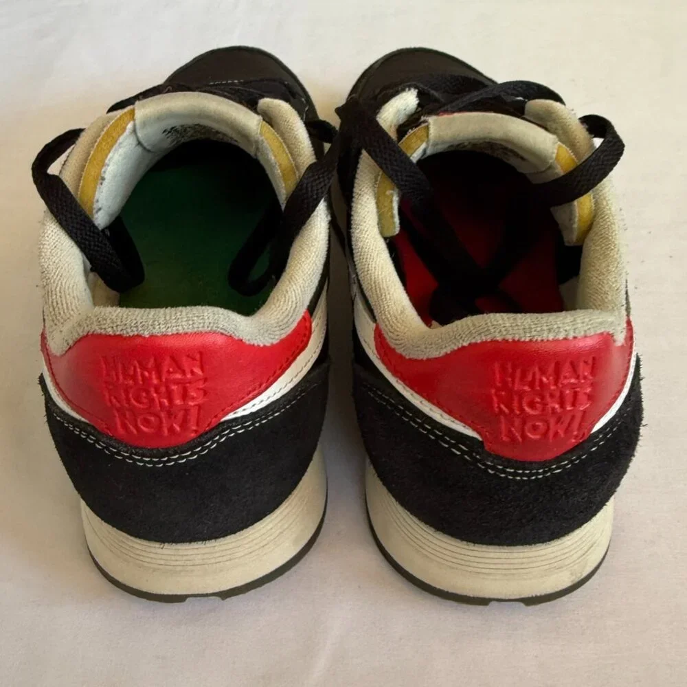 REEBOK HUMAN RIGHTS NOW CLASSIC LEATHER SHOES MENS 7 BLACK LIFESTYLE SNEAKERS